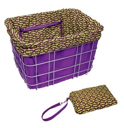 Electra Basket Liner - Purple and Green Ovals